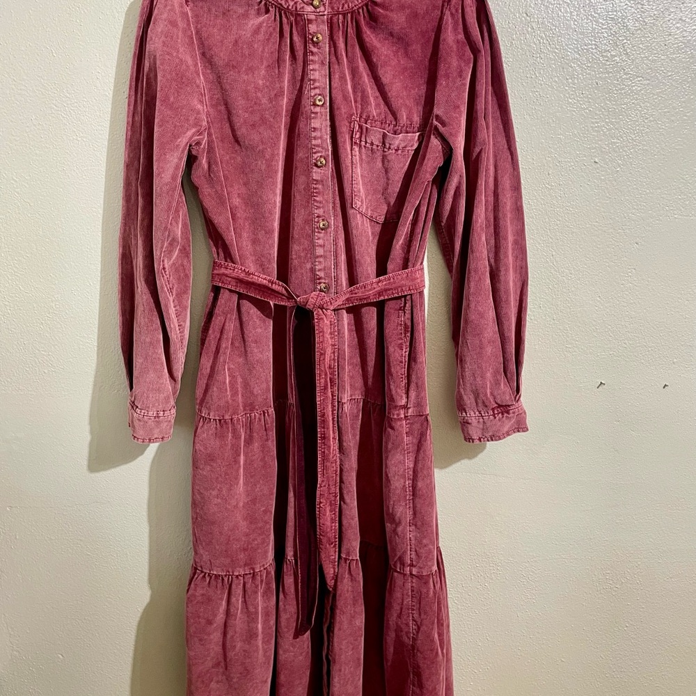 Soft Pink Cotton Maxi Dress